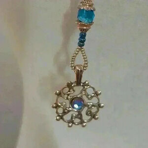 Handmade Blue Faerie Necklace & Earrings